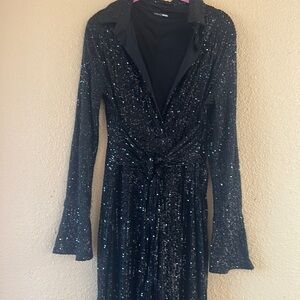 Black sequins jumpsuit